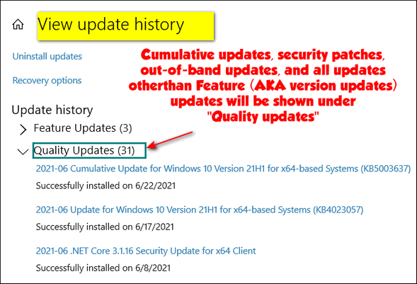 Windows Update History - Cloudeight InfoAve