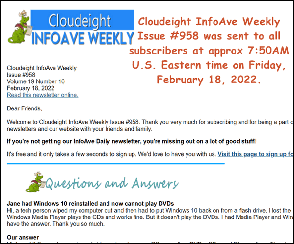 Cloudeight InfoAve Weekly