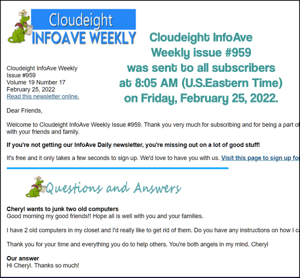 Cloudeight InfoAve Weekly