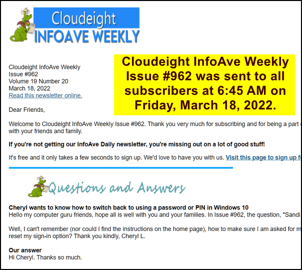 Cloudeight InfoAve Weekly