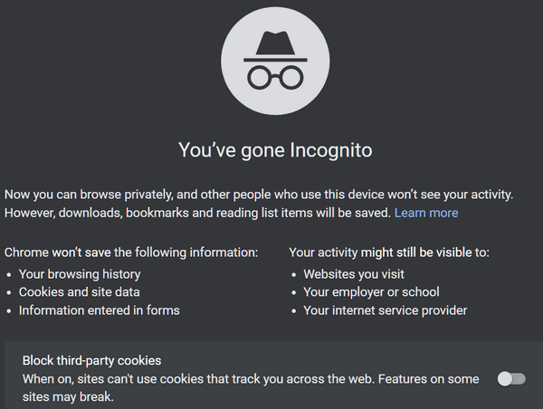 Chrome Incognito Mode - Cloudeight InfoAve
