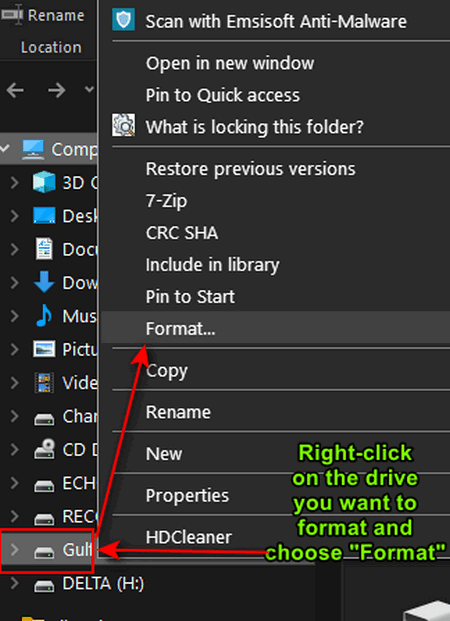 Format a Drive -Cloudeight