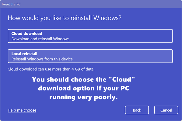 Windows 11 reset - Cloudeight