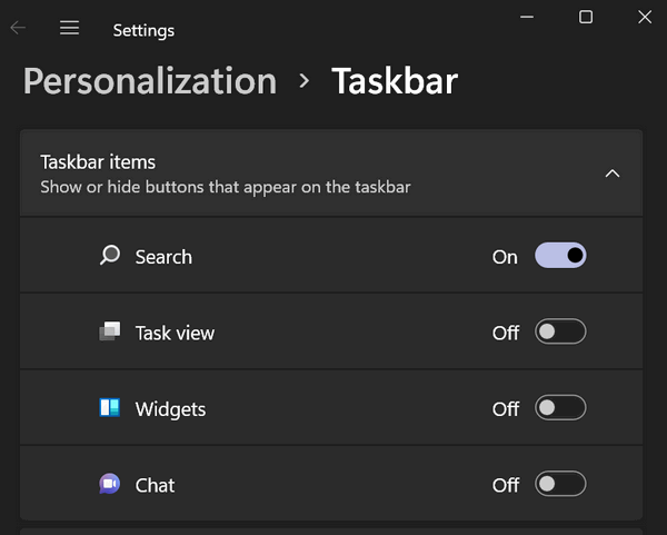 Taskbar settings in Windows 11 - Cloudeight