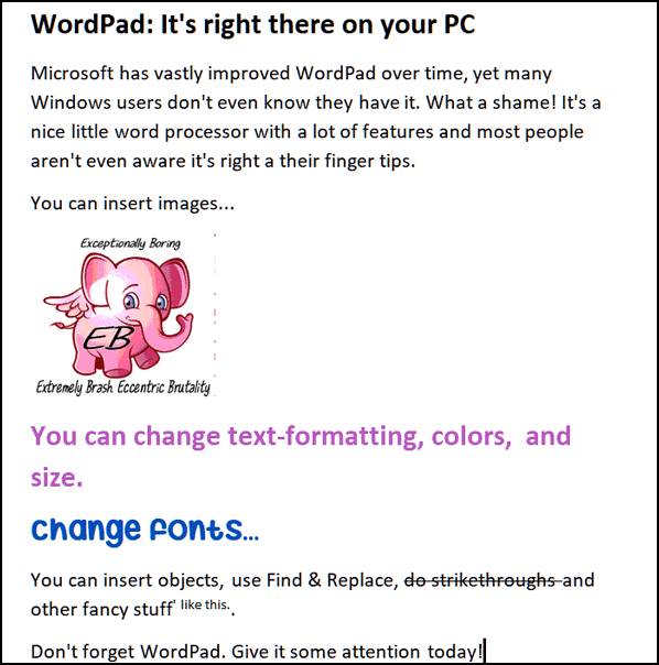 WordPad - Cloudeight Internet