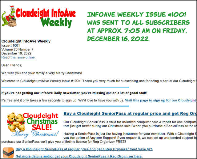 Cloudeight InfoAve Weekly