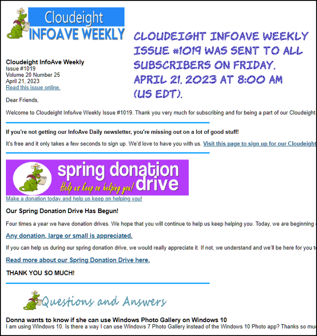 Cloudeight InfoAve Weekly