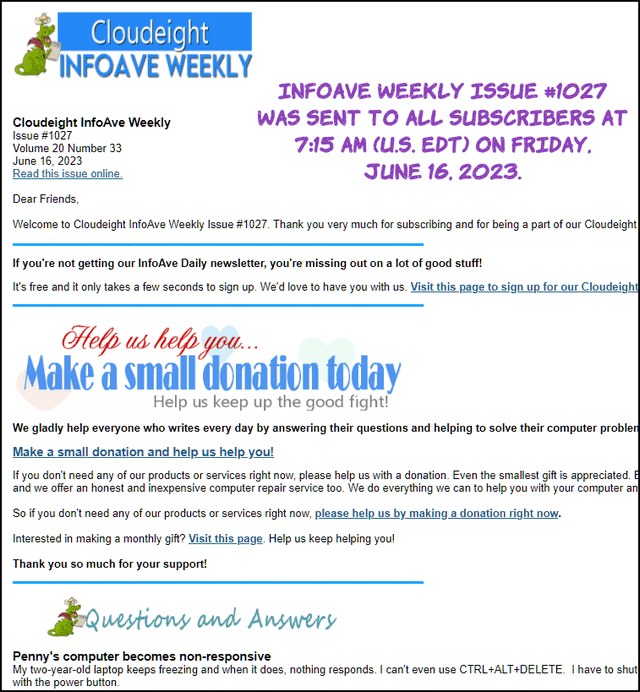 Cloudeight InfoAve Weekly