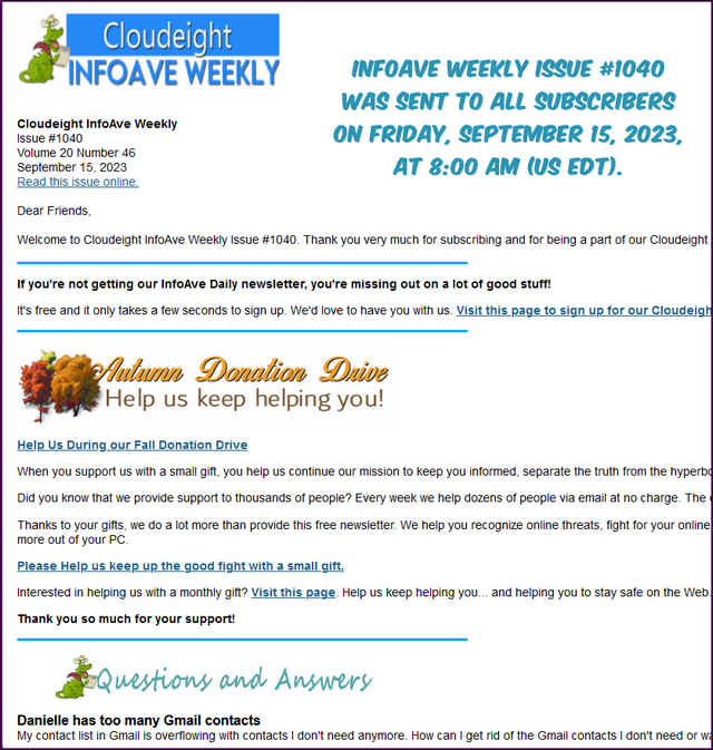 Cloudeight InfoAve Weekly