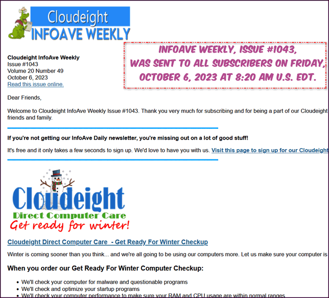 Cloudeight InfoAve Weekly