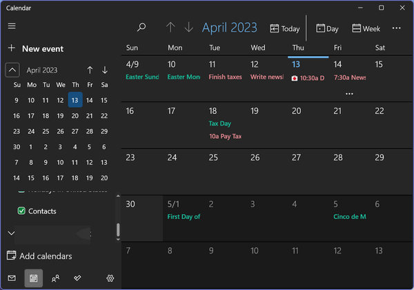 Cloudeight Tutorial - The Windows Calendar app