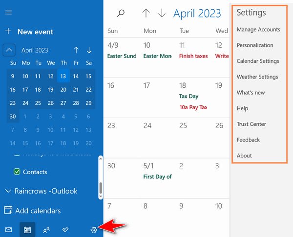 Cloudeight Tutorial - The Windows Calendar app