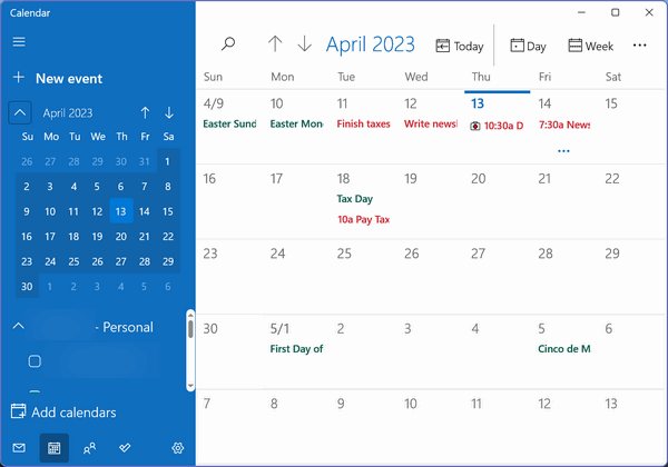 Cloudeight Tutorial - The Windows Calendar app