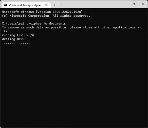 Cloudeight InfoAve - Cipher command