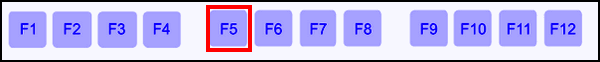 Standard Keyboard Layout - Showing the F5 key - Cloudeight InfoAve