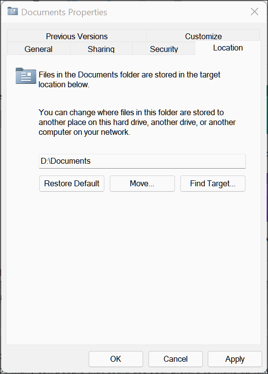 Move the Documents folder on Windows 11 - Cloudeight