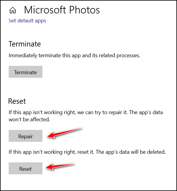 Repair or reset Windows apps - Cloudeight InfoAve