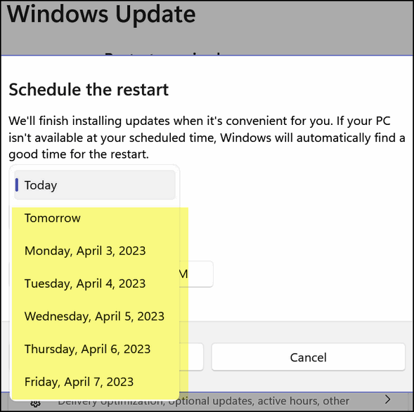 How to schedule a Windows update - Cloudeight 