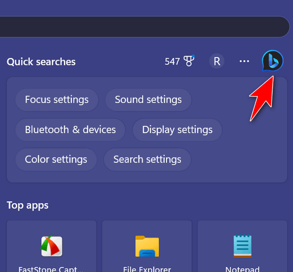 Click on the Bing icon in the Windows 11 search box. Cloudeight
