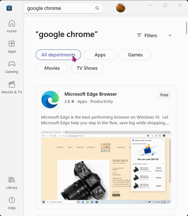 Can't get Chrome from the Microsoft Store - Cloudeight 