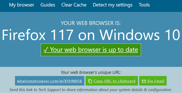 What does your browser say about your? Cloudeight InfoAve