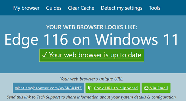 What does your browser say about your? Cloudeight InfoAve