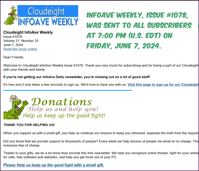 Cloudeight InfoAve Weekly