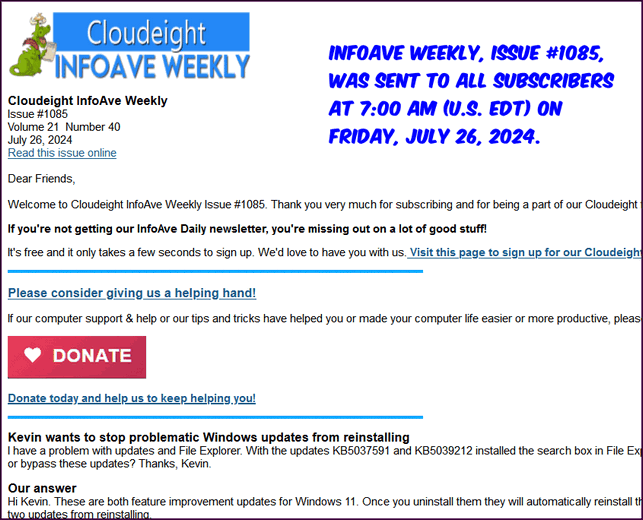 Cloudeight InfoAve Weekly