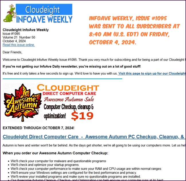 Cloudeight InfoAve Weekly