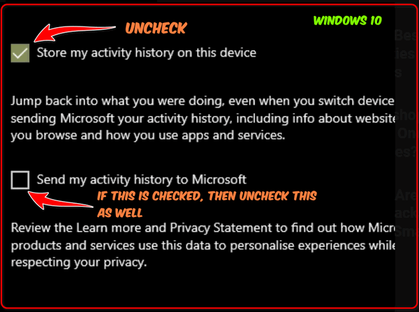 Turn off Activity History in Windows 10 - Cloudeight InfoAve