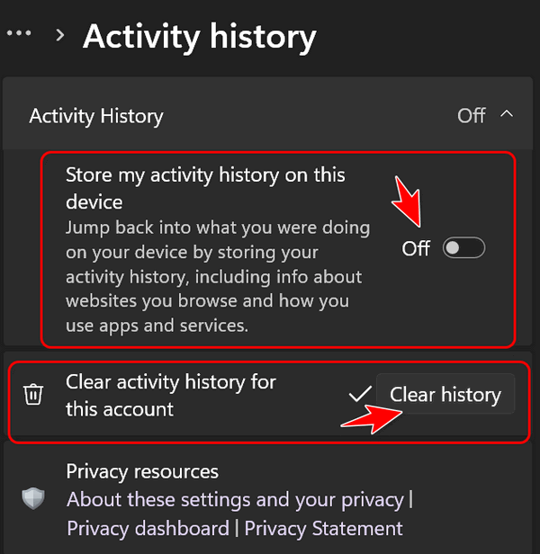 Windows 11 Activity History - Cloudeight InfoAve