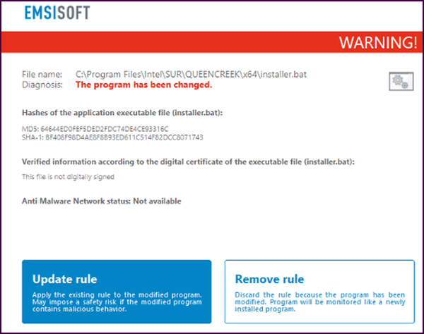 Emsisoft - Update Rule - Cloudeight InfoAve