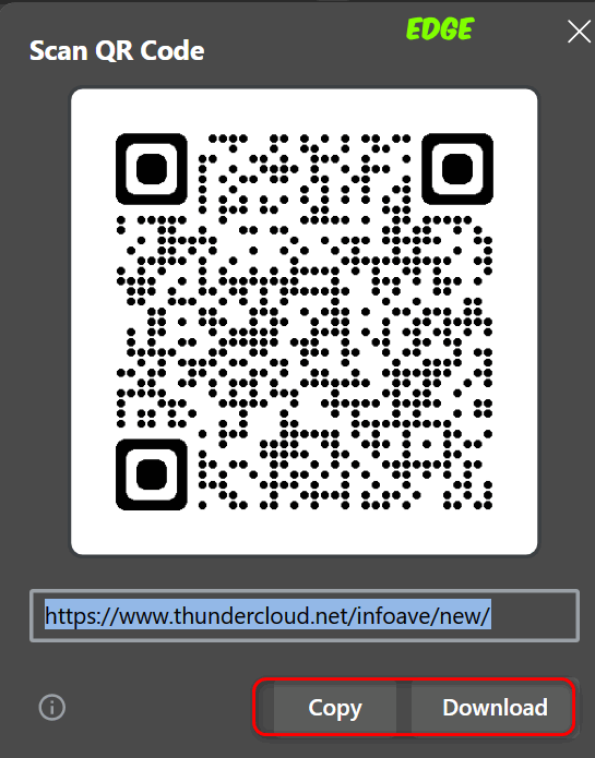 QR Code Microsoft Edge - Cloudeight InfoAve