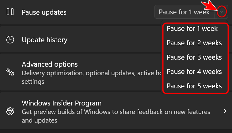 Pause Windows Updates for up to 5 weeks... Cloudeight InfoAve