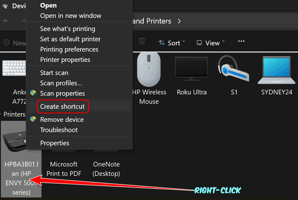 Create a desktop shortcut for your printer - Cloudeight InfoAve