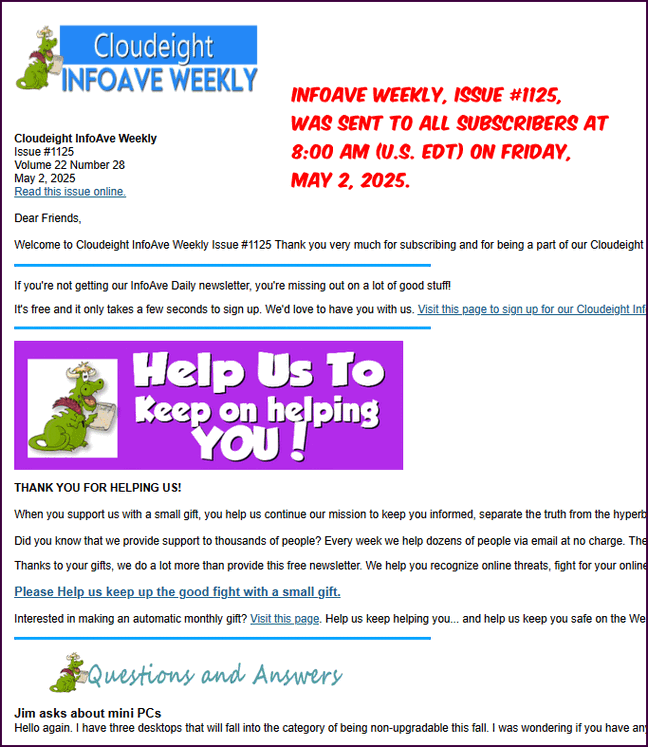 Cloudeight InfoAve eekly