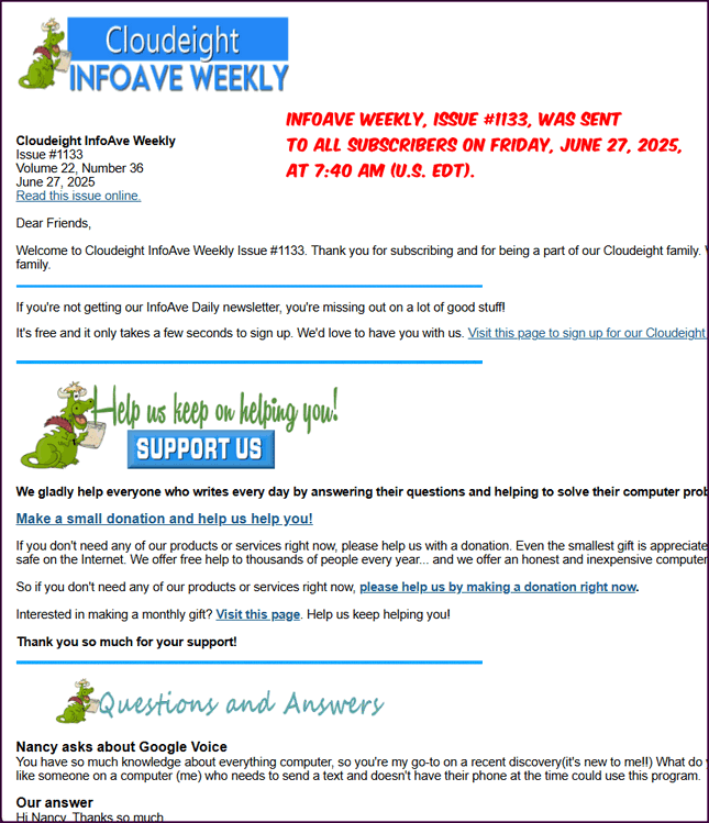 Cloudeight InfoAve eekly