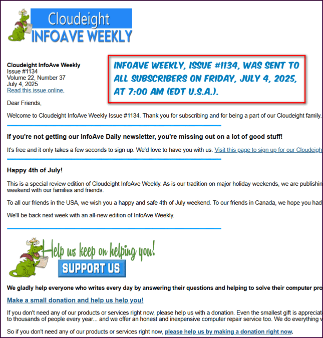 Cloudeight InfoAve Weekly