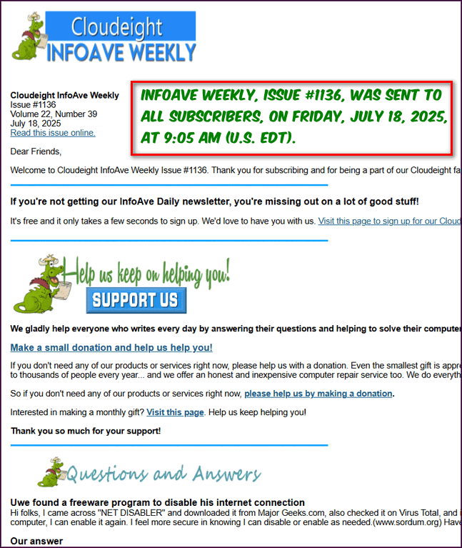 Cloudeight InfoAve Weekly