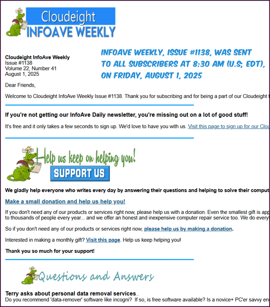 Cloudeight InfoAve Weekly