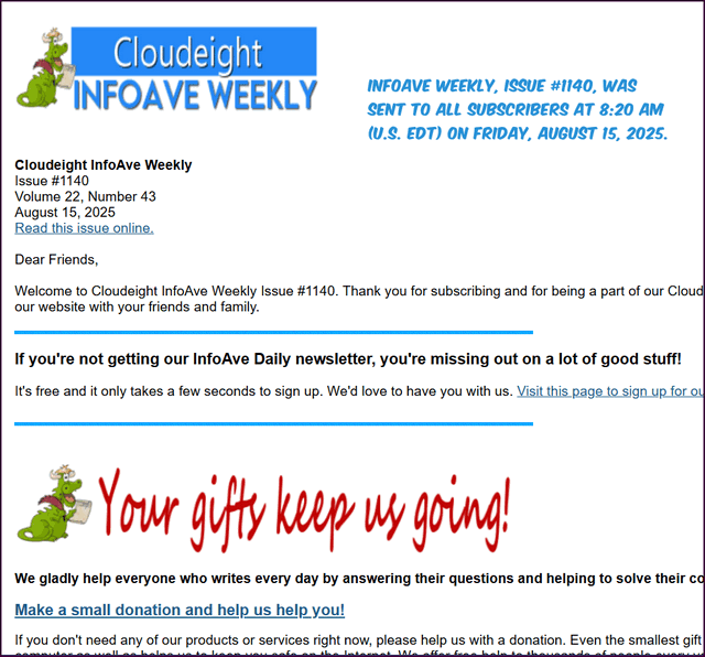 Cloudeight InfoAve Weekly