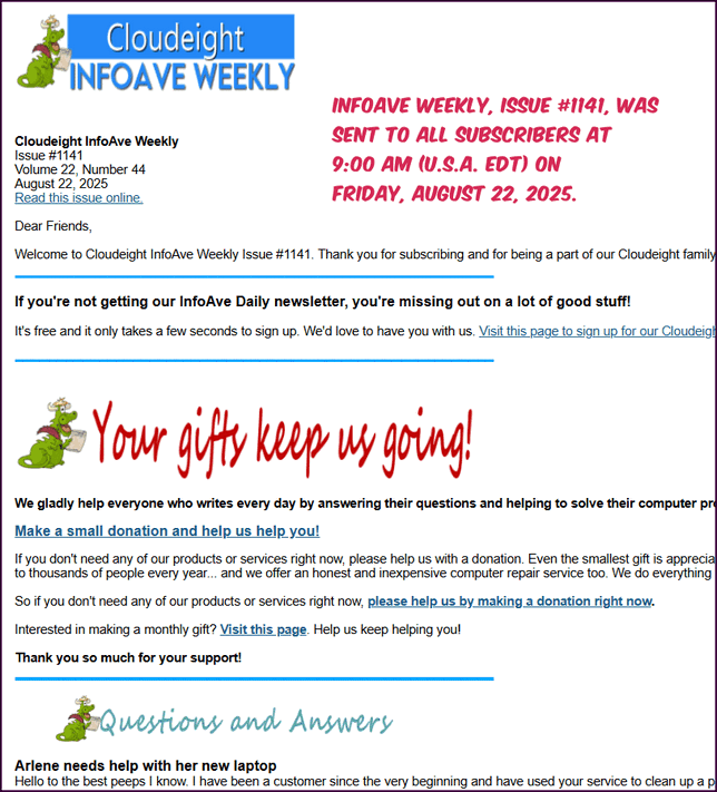 Cloudeight InfoAve Weekly