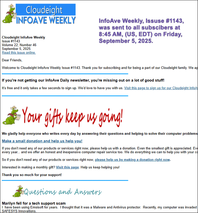 Cloudeight InfoAve Weekly