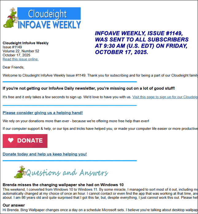 Cloudeight InfoAve Weekly