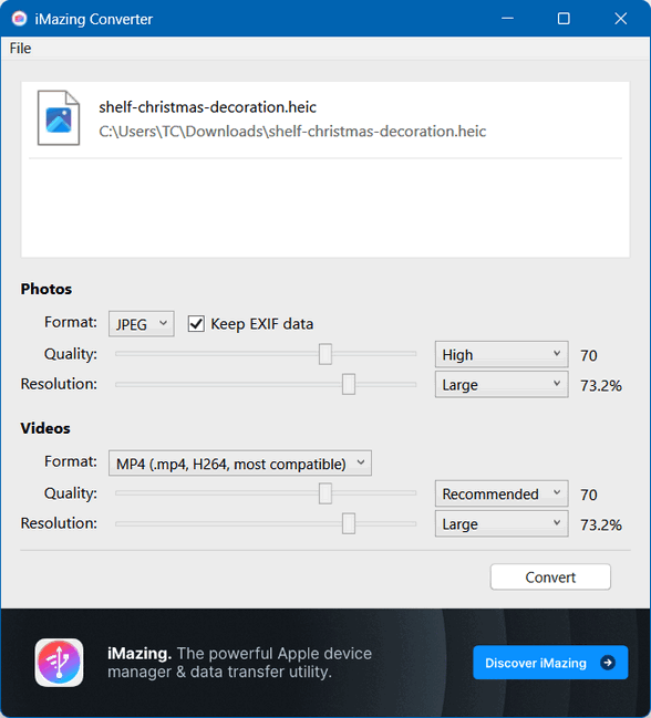 iMazing Converter - Cloudeight Freeware Pick