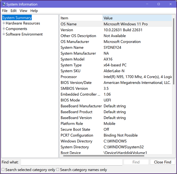 MSINFO32 - Cloudeight InfoAve