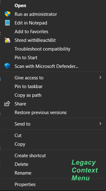 The Legacy Context Menu in Windows 11 - Cloudeight InfoAve