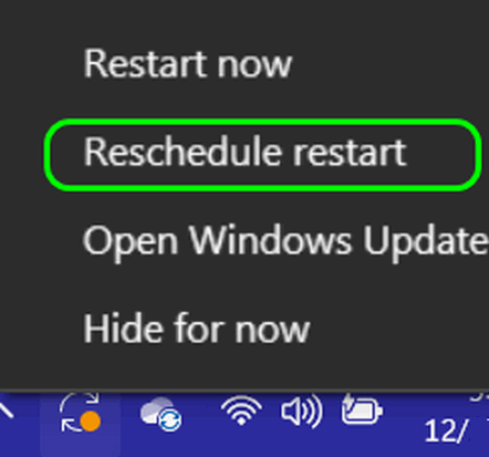 Reschedule Restart for Windows Update - Cloudeight InfoAve