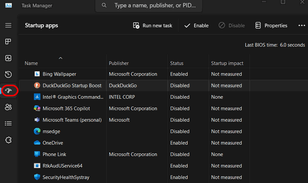 Startup Apps - Windows 11