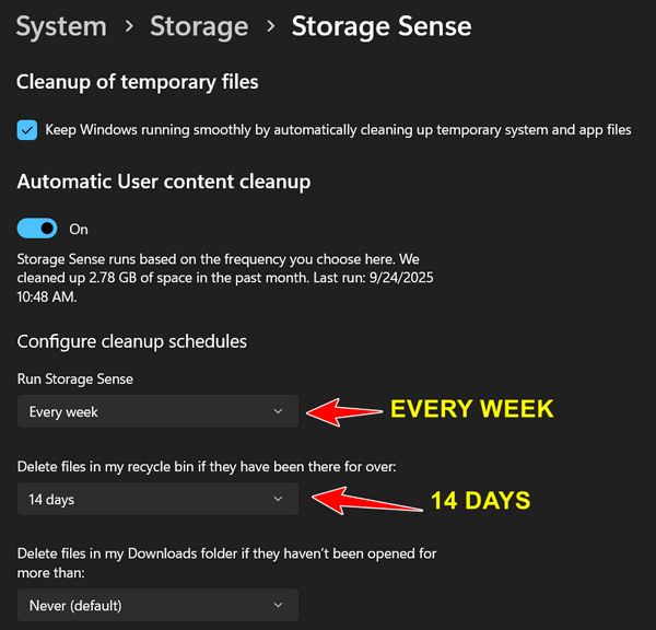 Windows 11 Storage Sense - Cloudeight